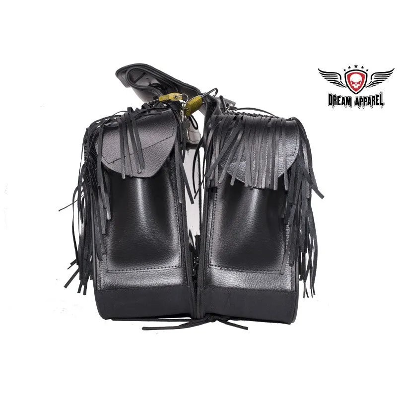 PVC Motorcycle Saddlebag With Tassles