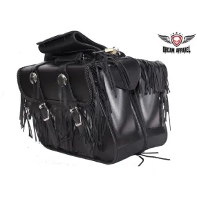 PVC Motorcycle Saddlebag With Tassles