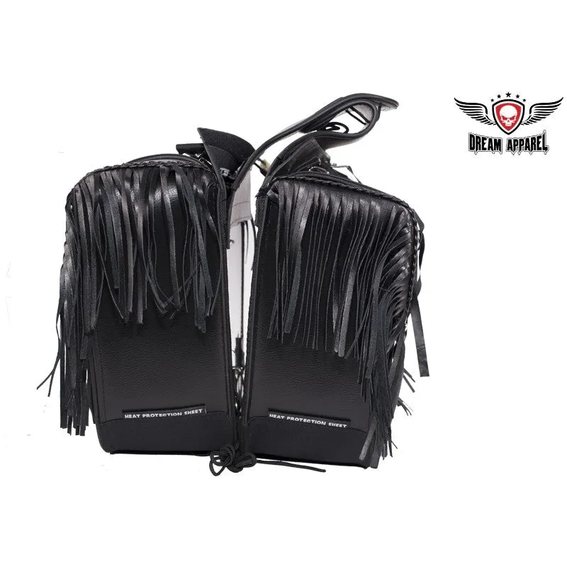 PVC Motorcycle Saddlebag With Tassles