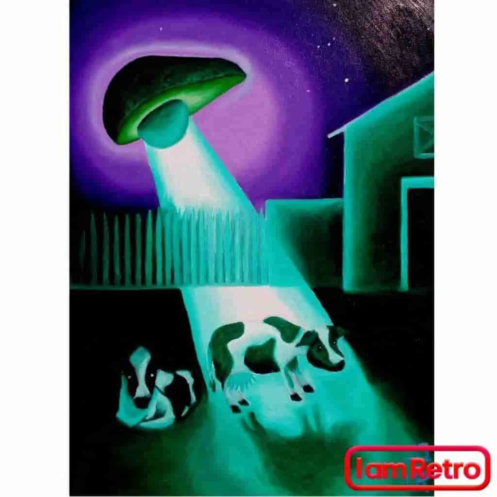 "Missing Time" UFO Avocado Gallery Wrapped Canvas Print 8x10 by JesseJFR