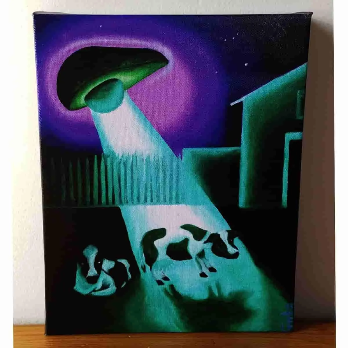 "Missing Time" UFO Avocado Gallery Wrapped Canvas Print 8x10 by JesseJFR