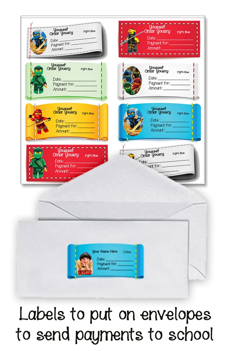 ""Ninjago" School labels packs