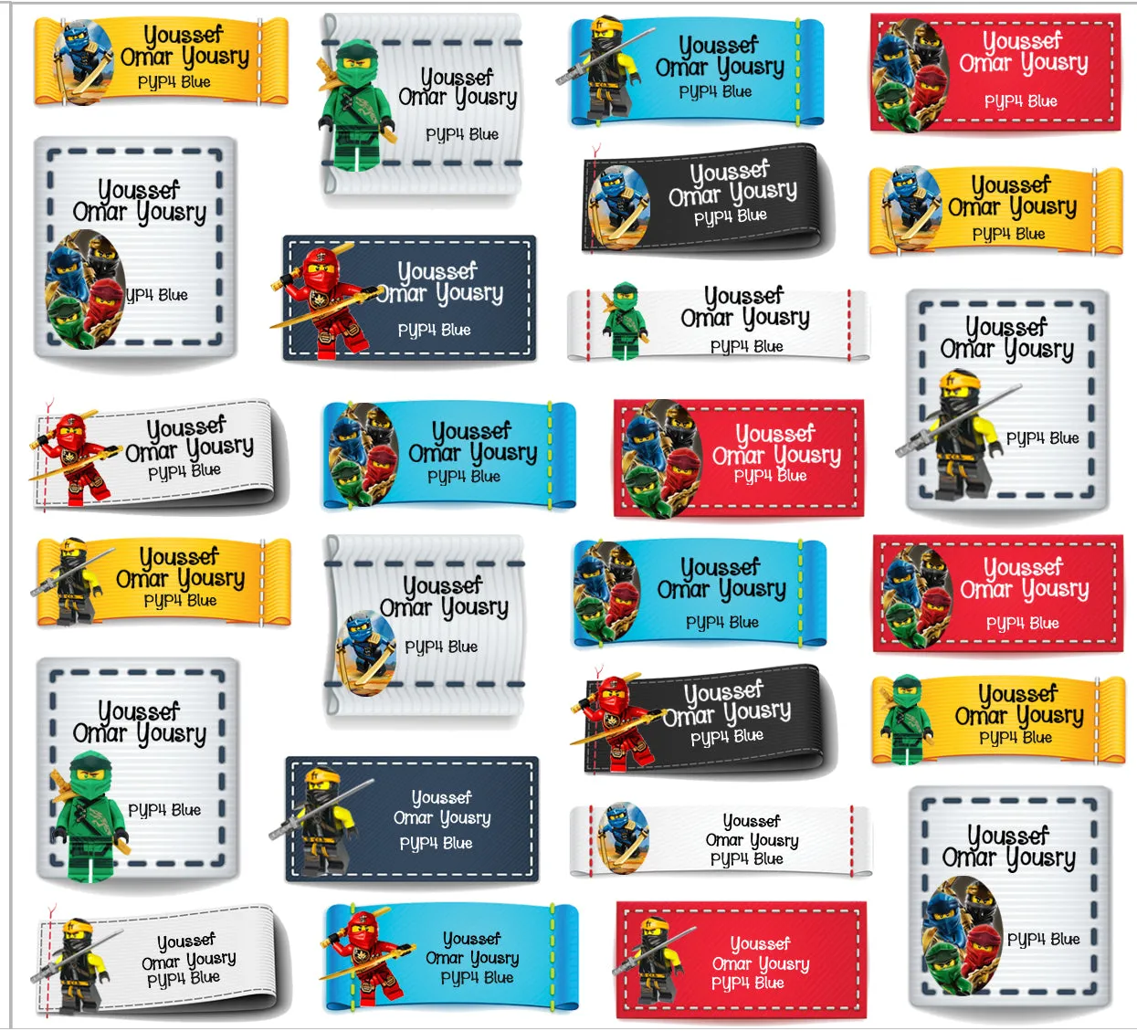 ""Ninjago" School labels packs