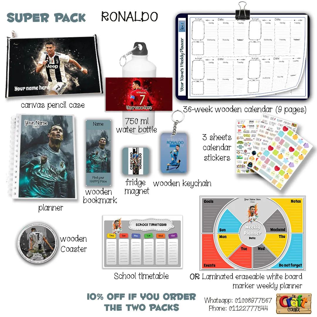 ""Ronaldo" School labels packs