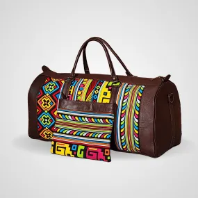 "Rainbow" Leather Duffle Bag With Matched Clutch