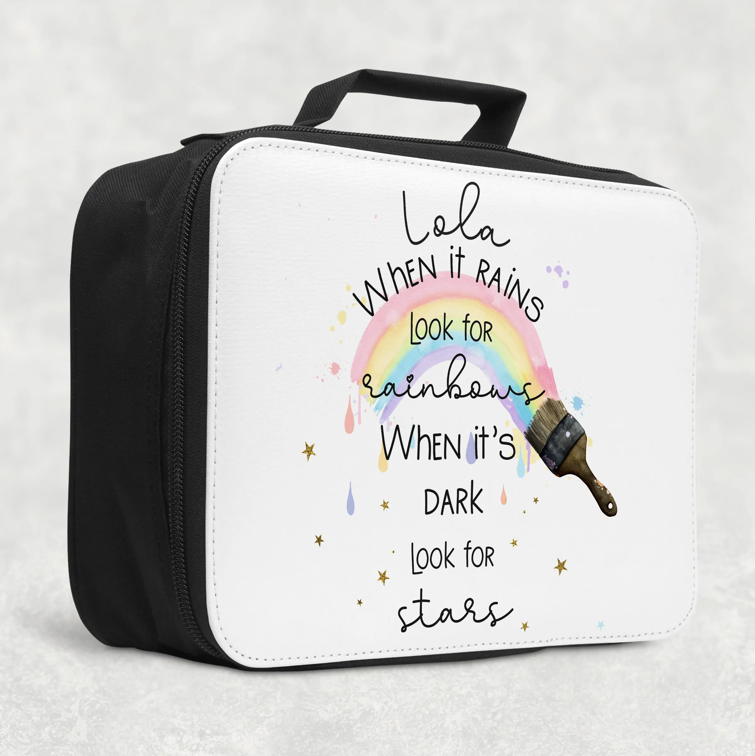 Rainbow Paintbrush Positivity Insulated Lunch Bag