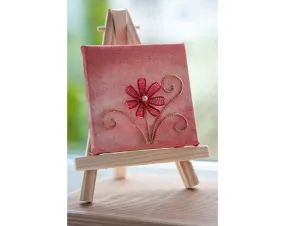 Red Flower on Red-Pink Mini Easel