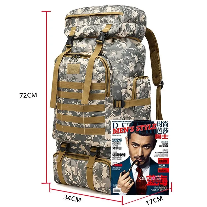 Rilibegan Military Men Travel Backpack Tactical Climbing Outdoor Hiking Camouflage Multifunctional Bag Military Backpack