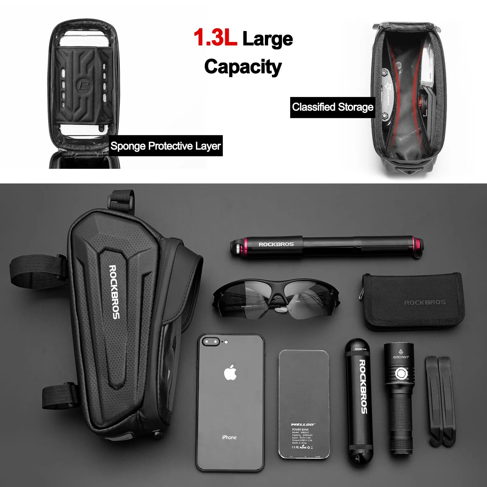 ROCKBROS Bike Bag with Phone Mount