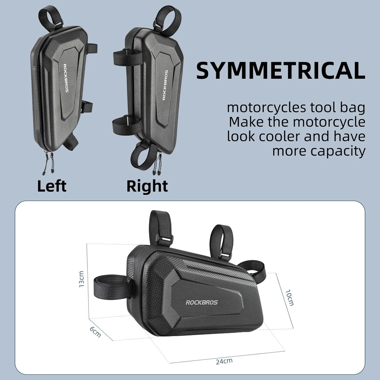 ROCKBROS EVA Hard Shell Motorcycle Tool Bag - Water-Resistant Triangle Side Bag
