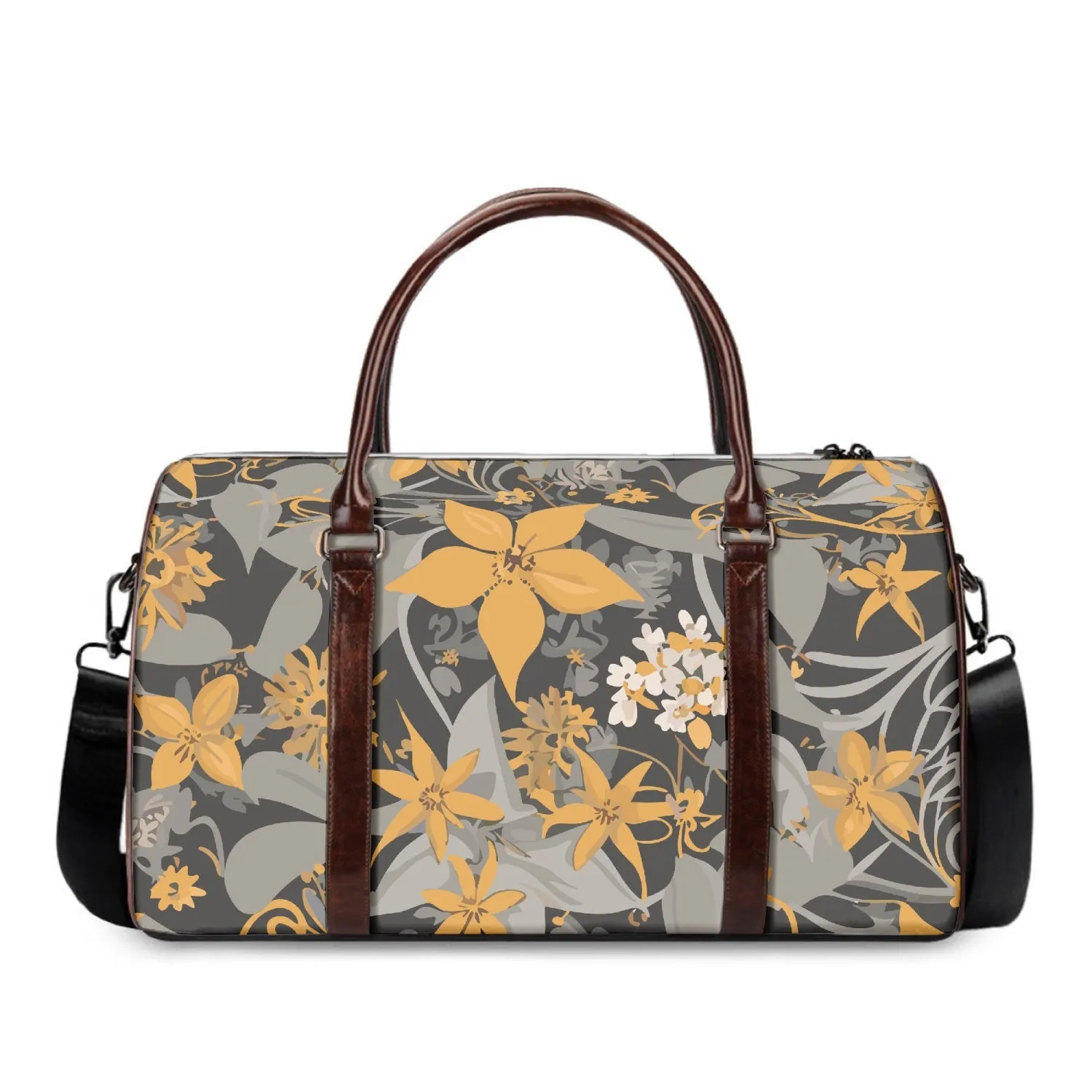 Sac de marin "Fleurs grise et or" (524)