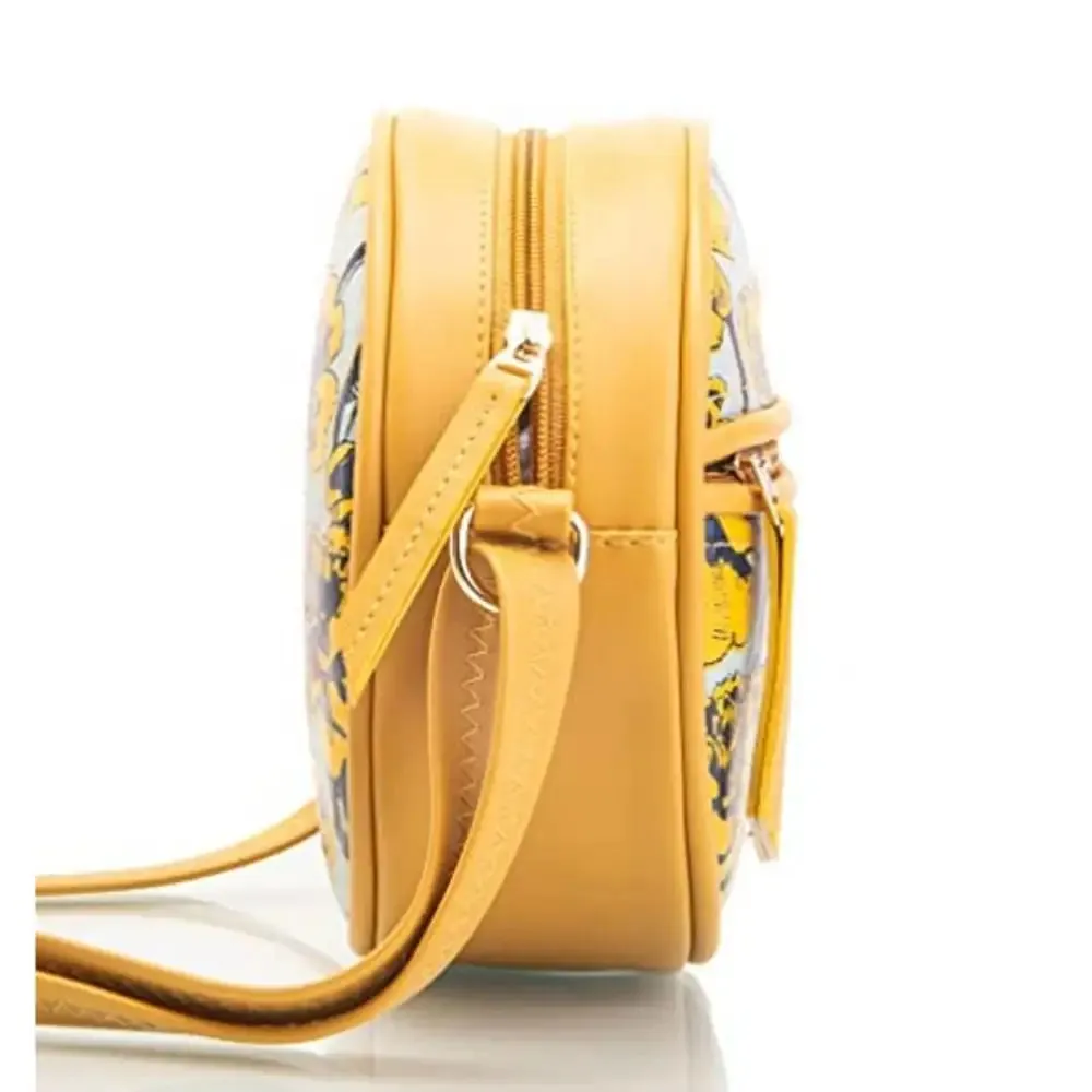 Sacci Mucci Round Sling Crossbody Bag for girls and women (Mustard-Marigold)