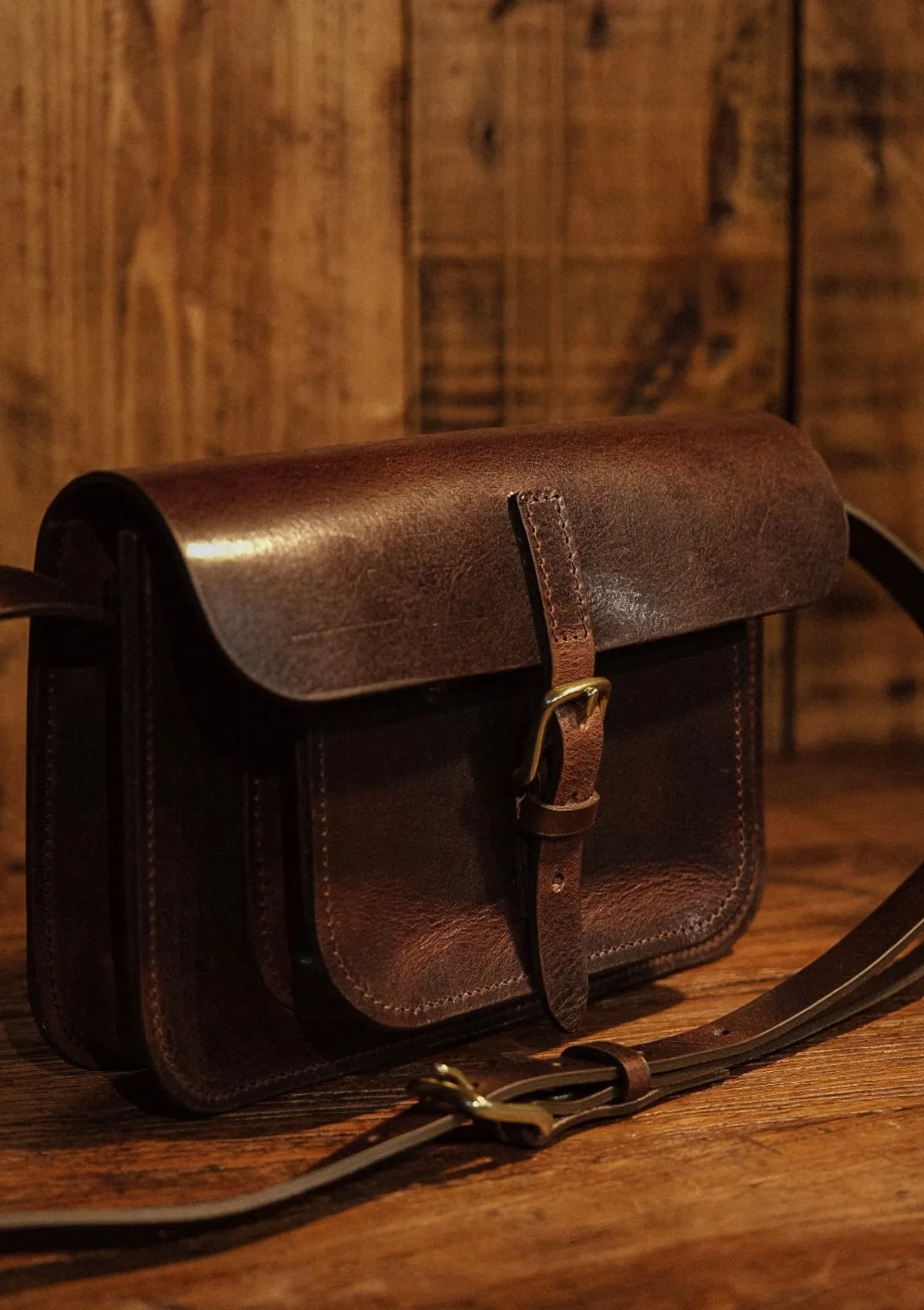 Saddle Leather Satchel - Dark Brown