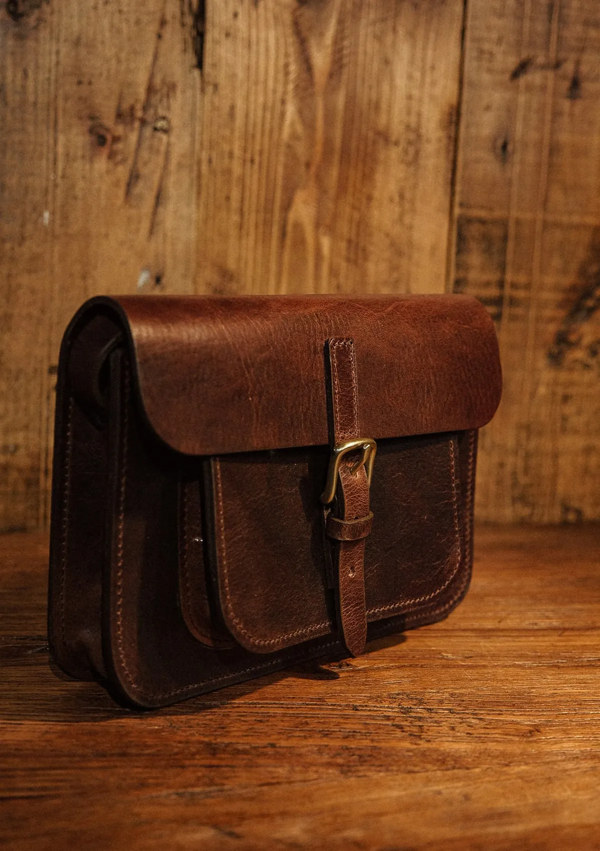 Saddle Leather Satchel - Dark Brown