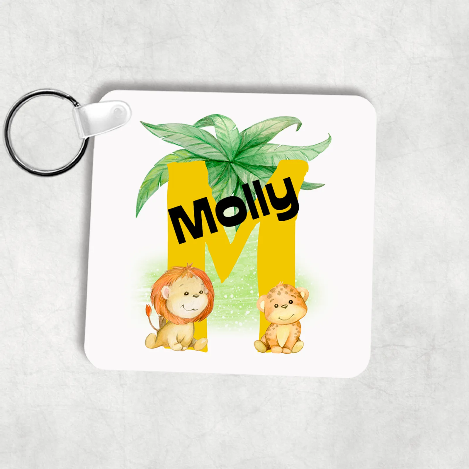 Safari Jungle Alphabet Personalised Keyring Bag Tag