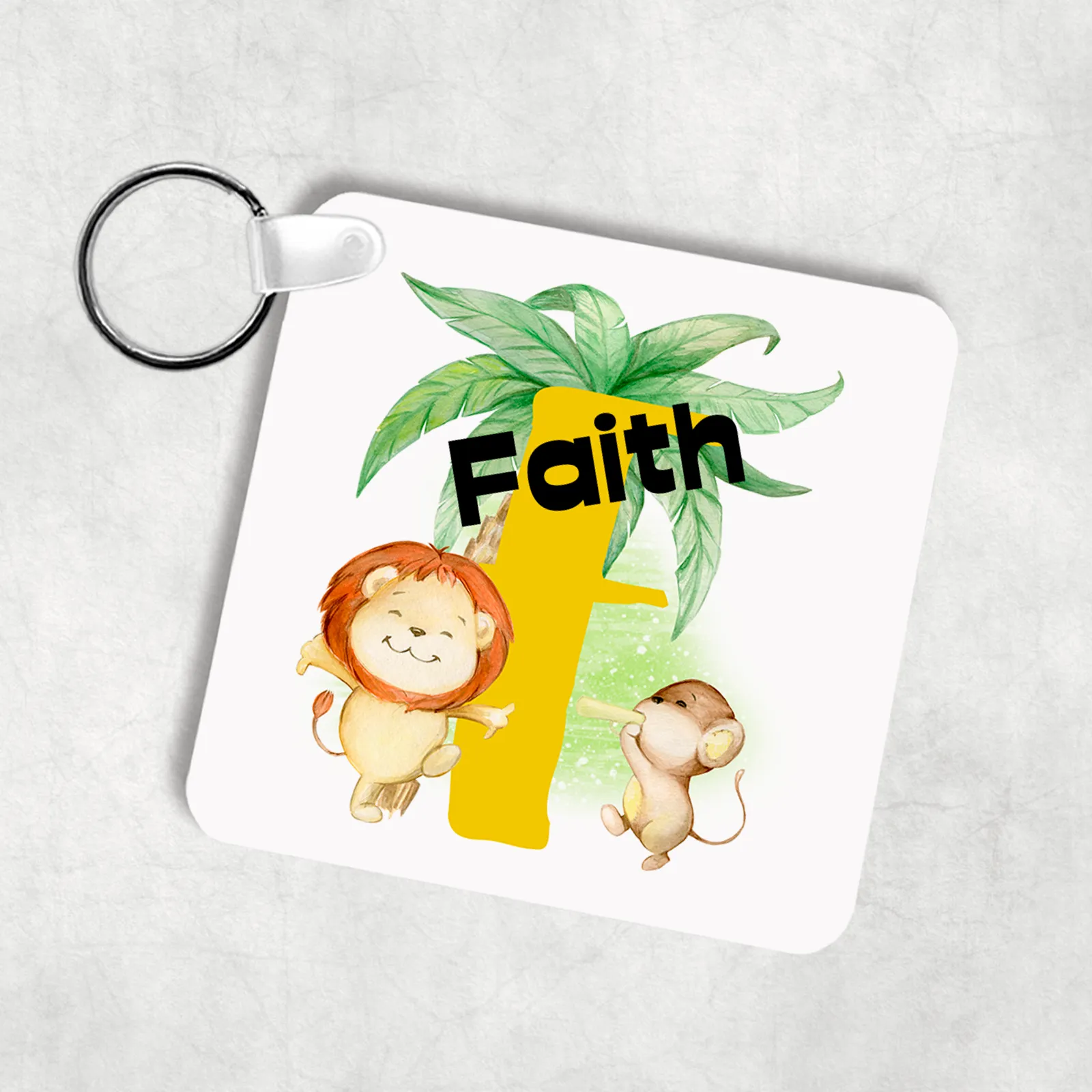 Safari Jungle Alphabet Personalised Keyring Bag Tag