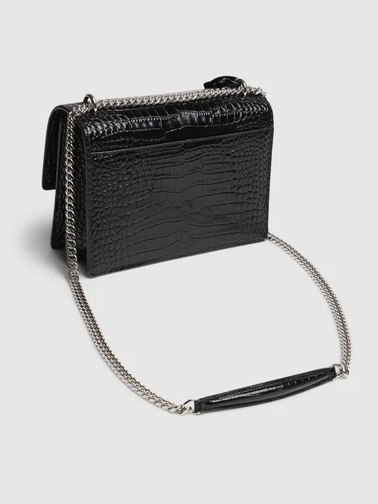 Saint Laurent   Medium Sunset croc embossed leather bag 