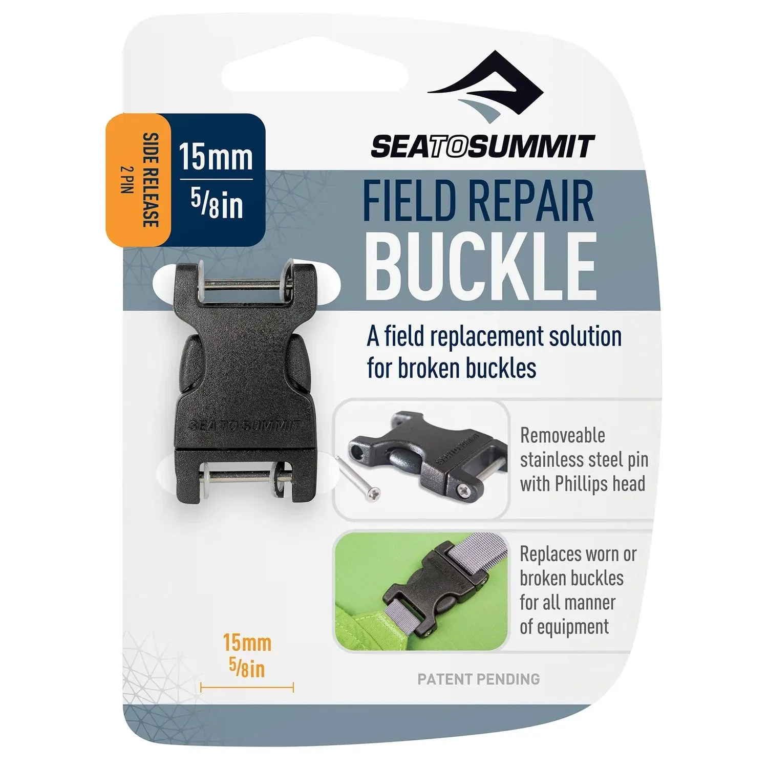 SEA TO SUMMIT Side Release Field Repair Buckle with Removable Pin 2 PIN