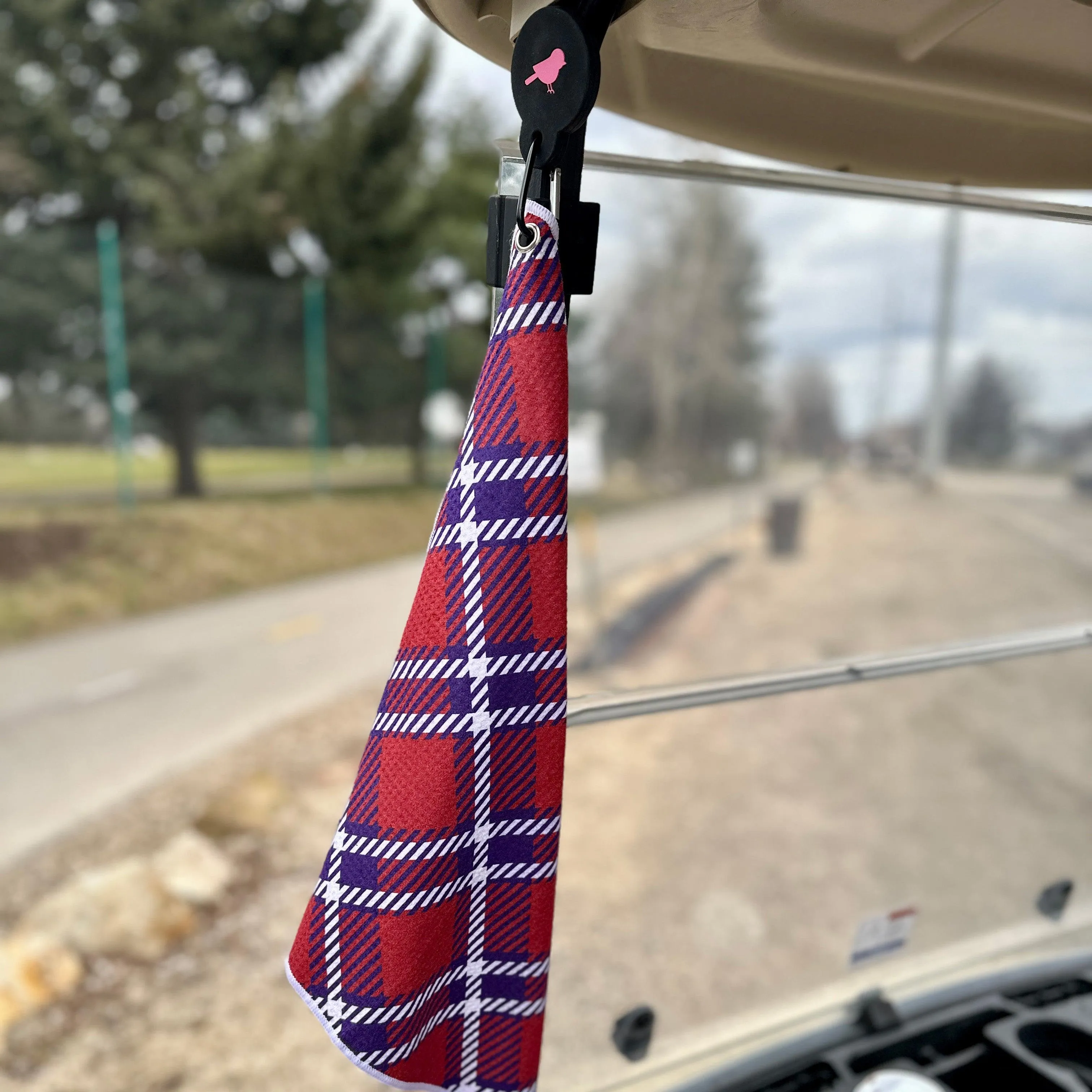 Set of 2: Ryder Plaid Magnetic Golf Towel and Golf Belt Bag