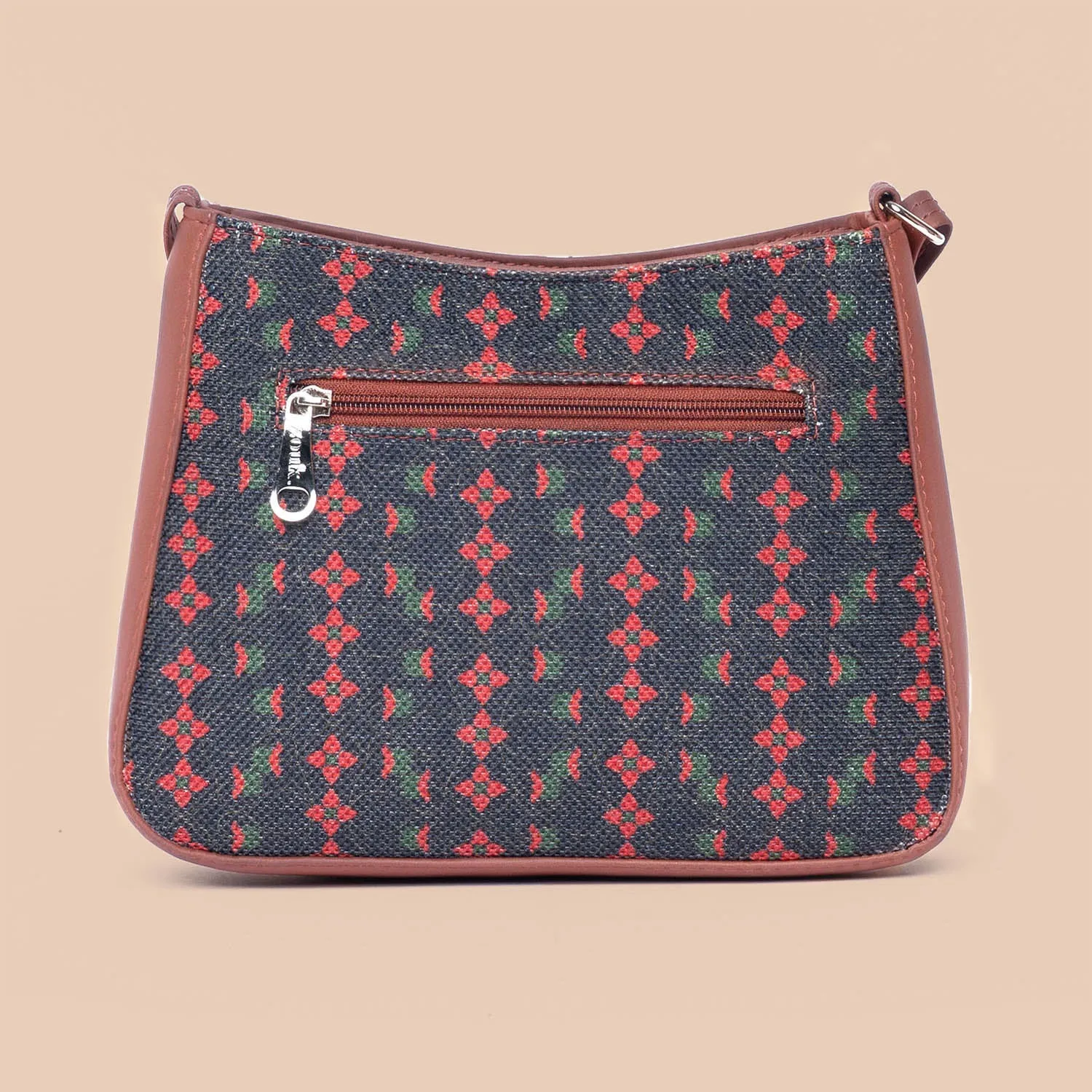 Shobha Niwas Lotus Motif Boat Sling Bag