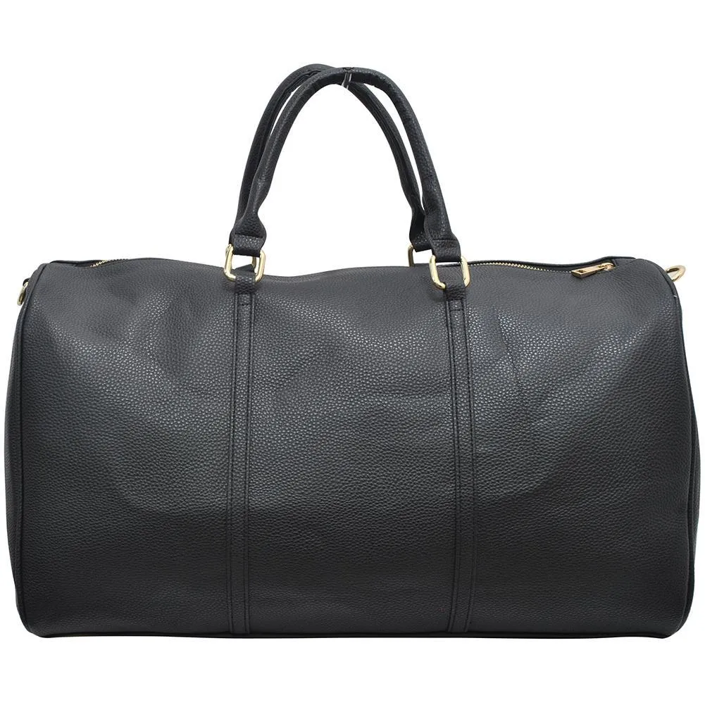 Solid Black NGIL Faux Leather Duffle Bag