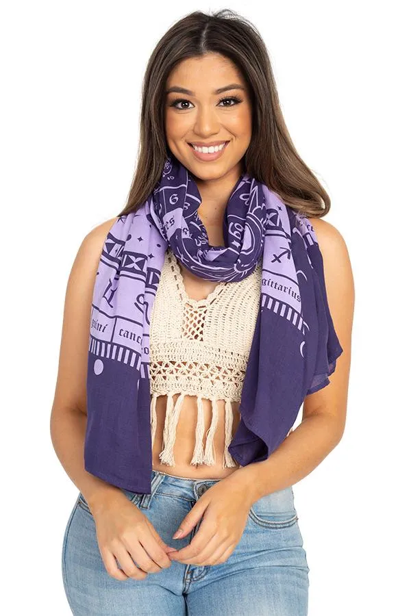 Starry Zodiac Travel Scarf