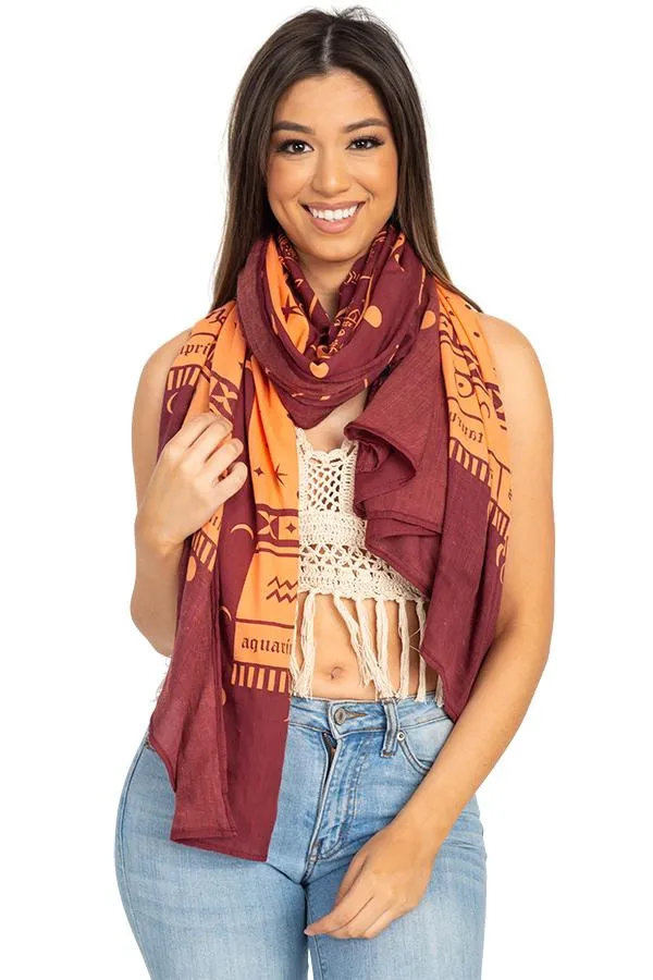 Starry Zodiac Travel Scarf