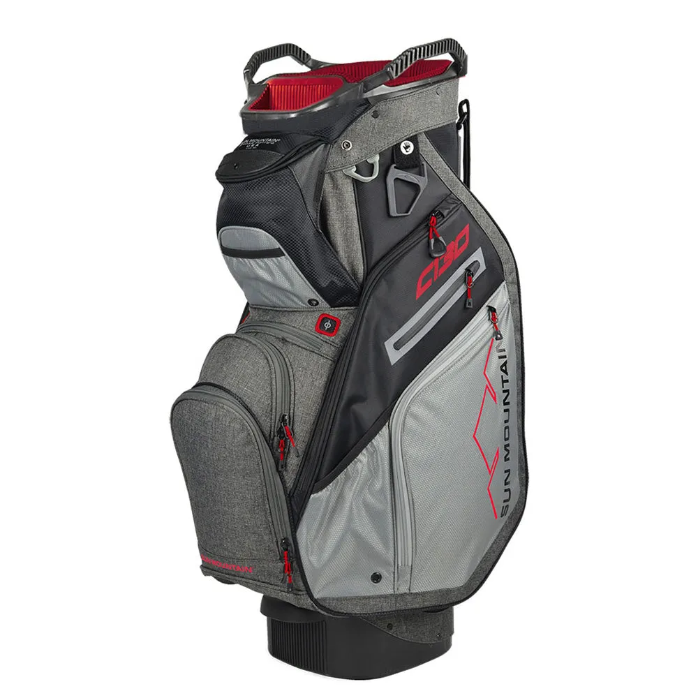 Sun Mountian C-130 Cart Bag - Black/Cement/Iron/Red