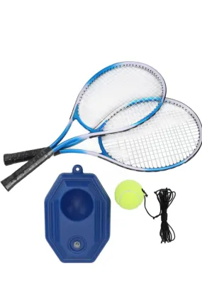 Tennis Practice Training Tool, Tennis Trainer Ease to Use Nylon Material for Yard for All Ages (2 Rackets 3 Balls)