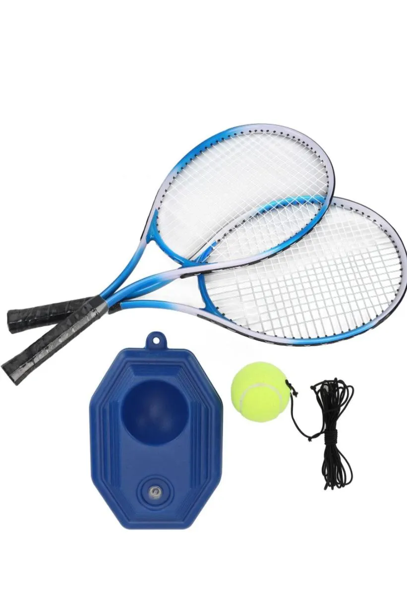 Tennis Practice Training Tool, Tennis Trainer Ease to Use Nylon Material for Yard for All Ages (2 Rackets 3 Balls)