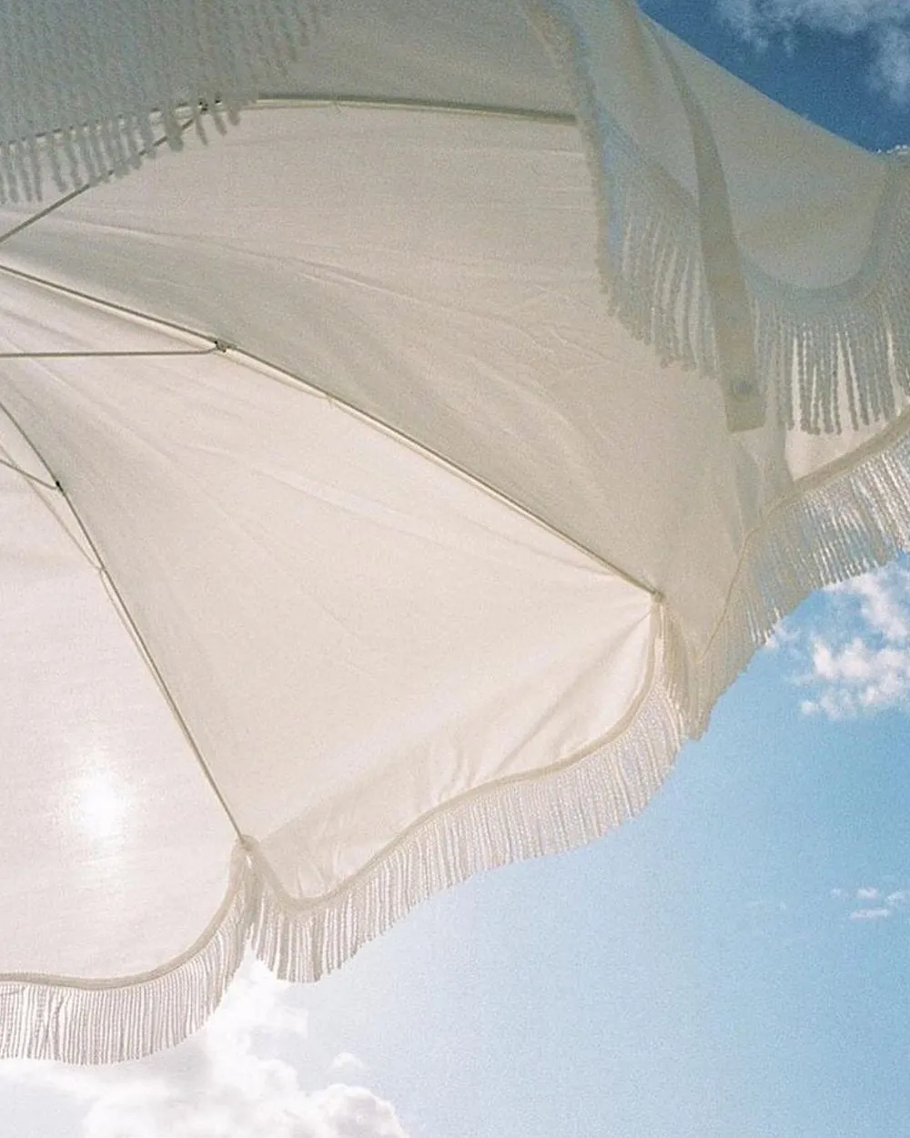 The Holiday Beach Umbrella Antique White