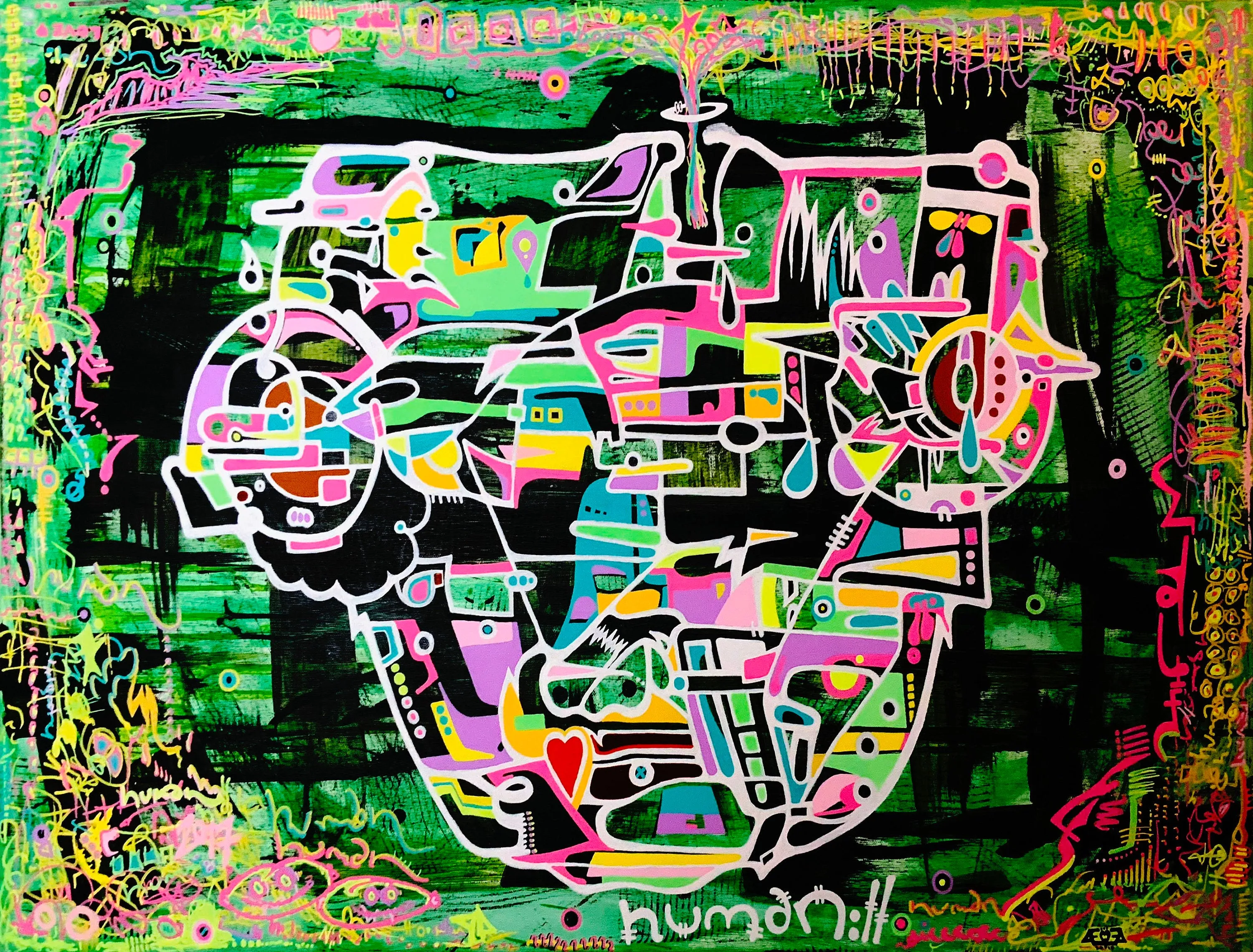 Thought Crimes acrylic on canvas original painting by AEQEA