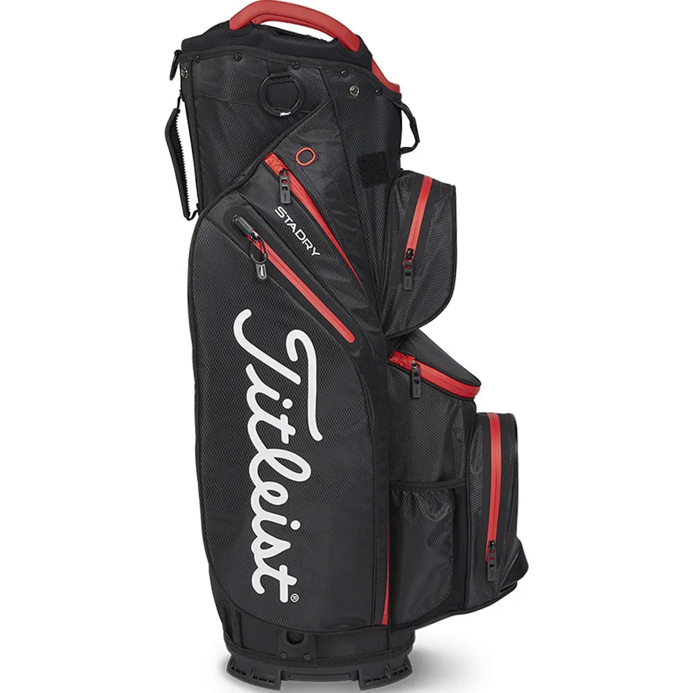 Titleist Cart 14 StaDry Waterproof Cart Bag- Black/Black/Red