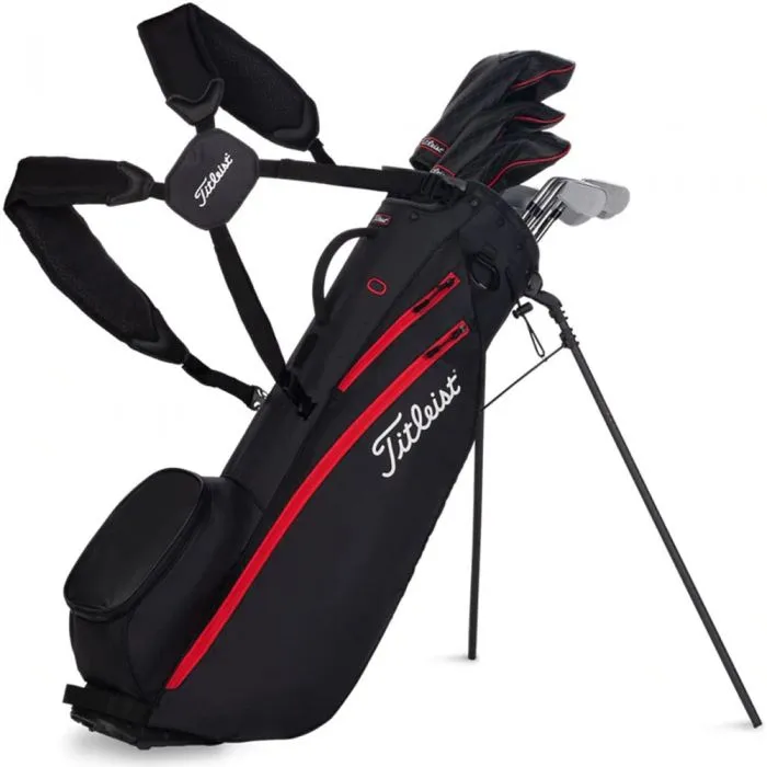 Titleist Players 4 Carbon Stand Bag - Black/Black/Red