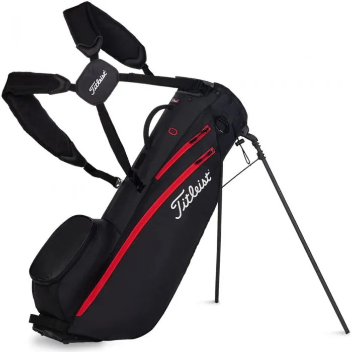 Titleist Players 4 Carbon Stand Bag - Black/Black/Red