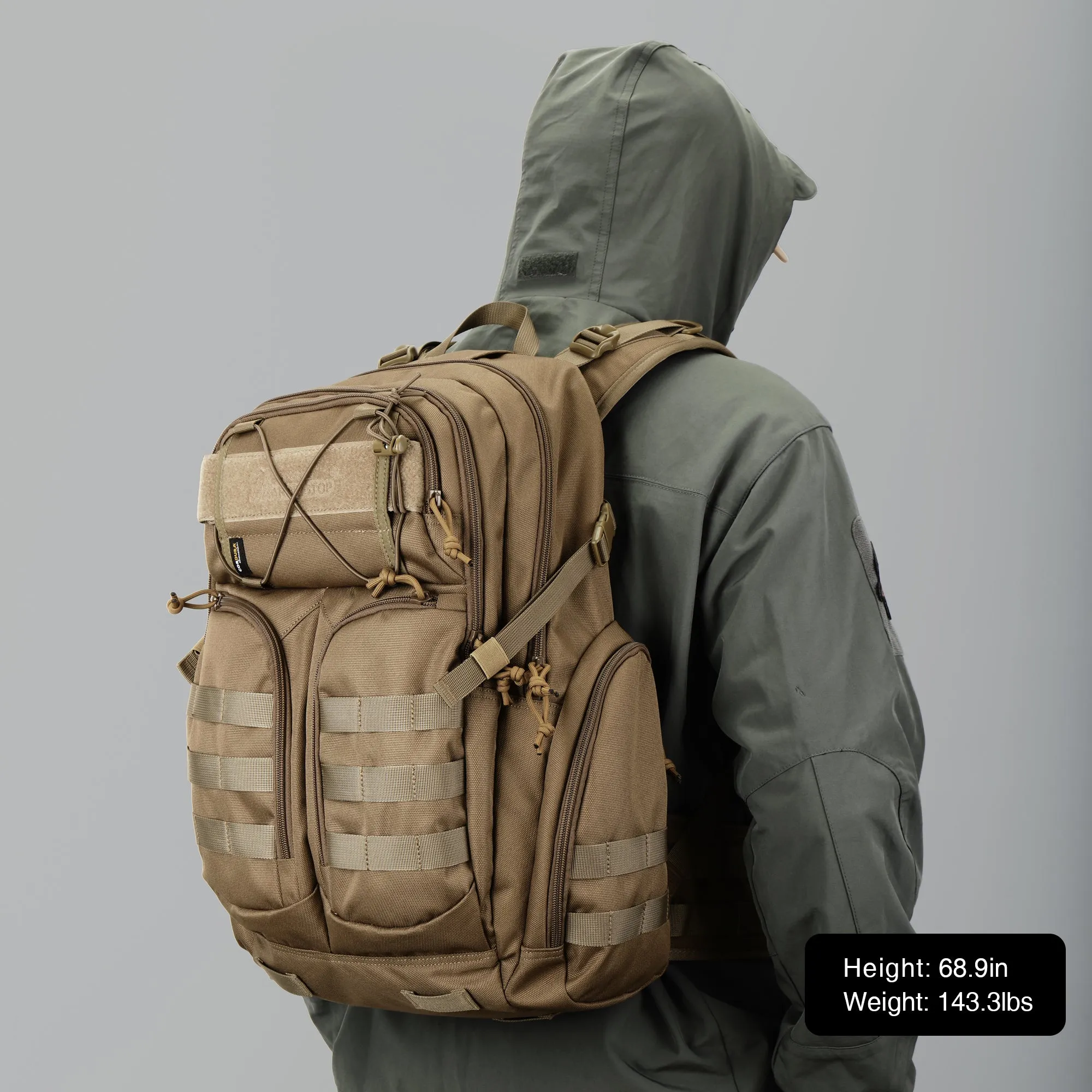 [TM6626] Mardingtop 40L Military Tactical Backpack, 915D Cordura Fabric Molle Rucksack