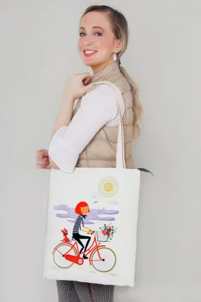 Tote Bag - Girl With Bicycle