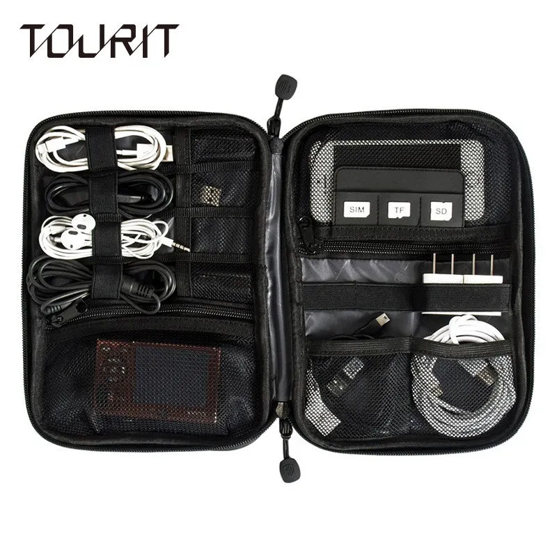 TOURIT New Electronic Accessories Travel Bag Nylon Mens Travel Organizer For Date Line SD Card USB Cable Digital Device Bag