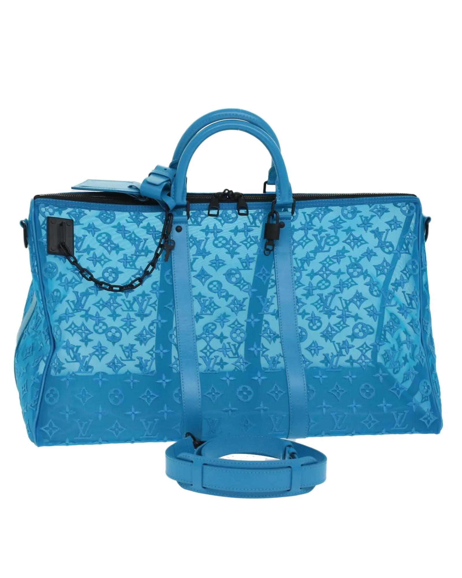 Turquoise Monogram Boston Bag with Accessories