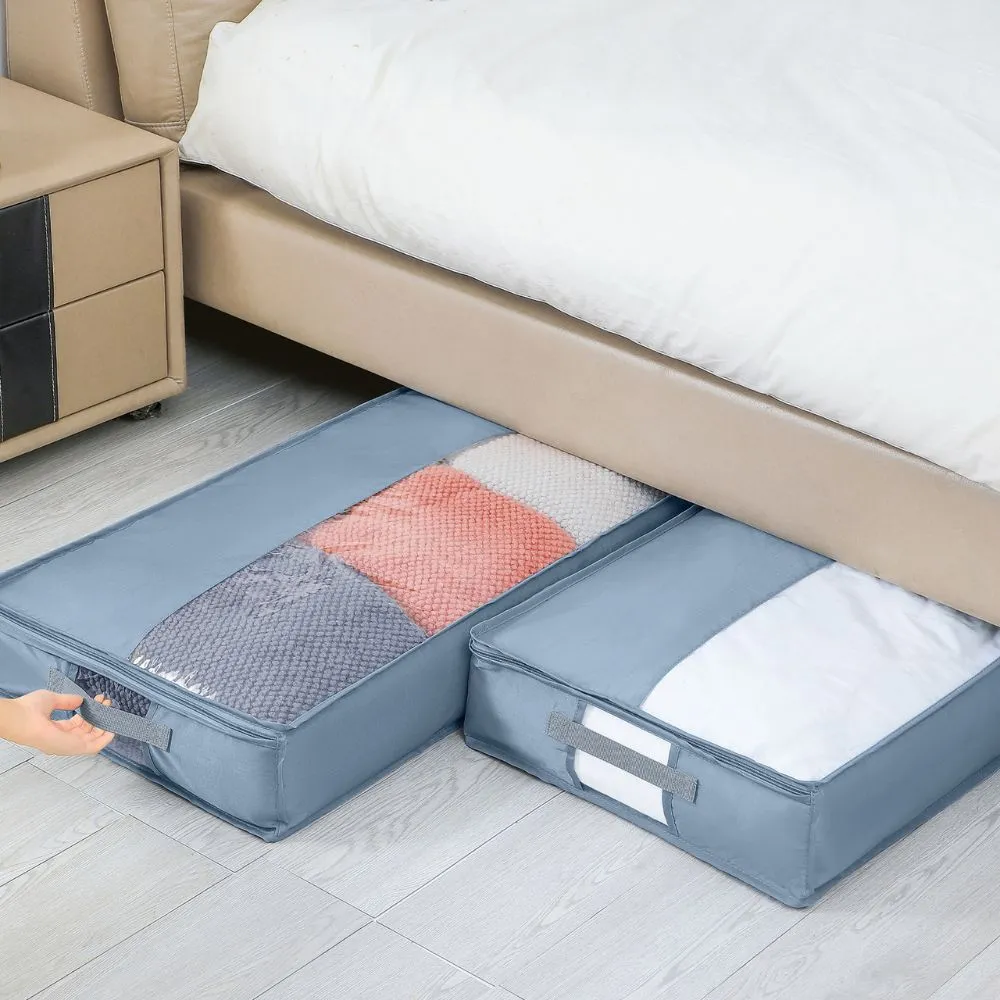 Underbed Zippered Storage Bag with Handles (100*45*15 cm)