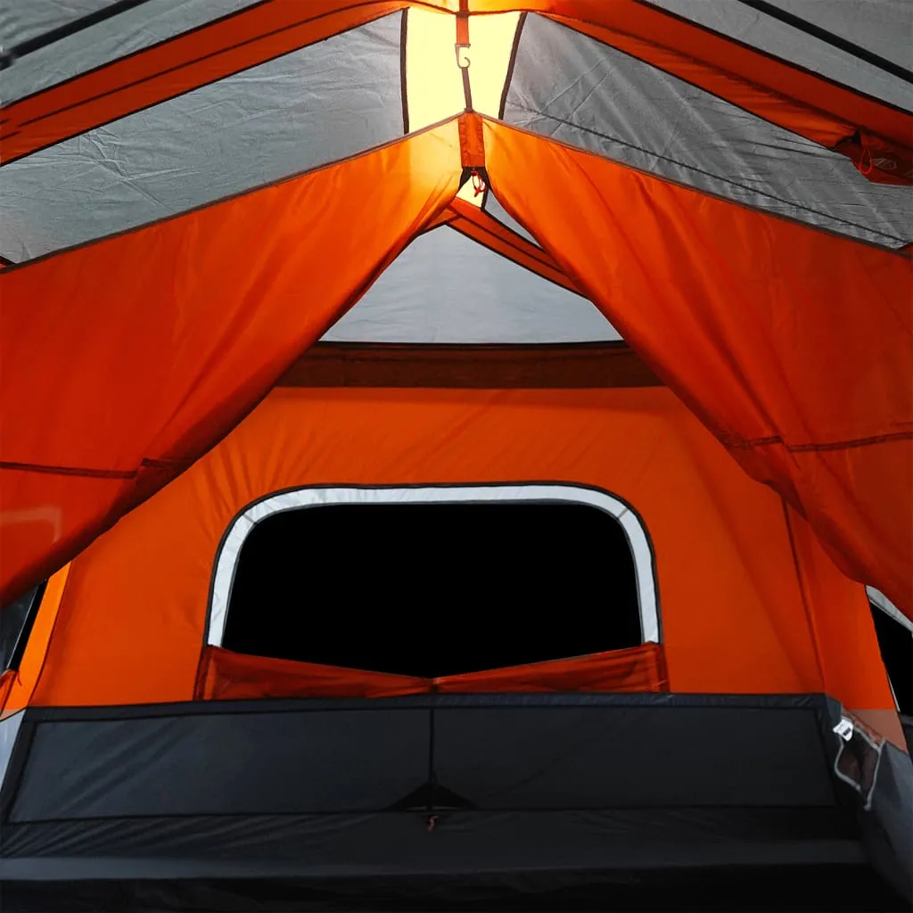 vidaXL Family Tent with LED 10-Person Light Grey and Orange Quick Release