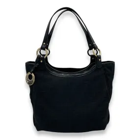 Vintage Shoulder Bag Black in Canvas, Gold hardware