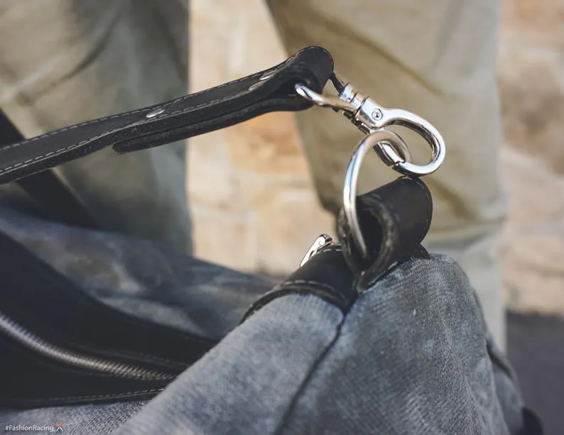 Waxed Canvas Duffle Bag Grey