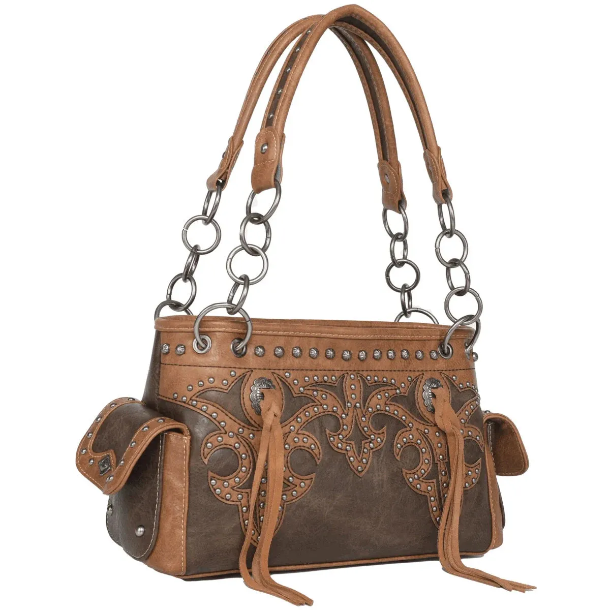 Western Concealed Carry Black/Turquoise Shoulder Bag