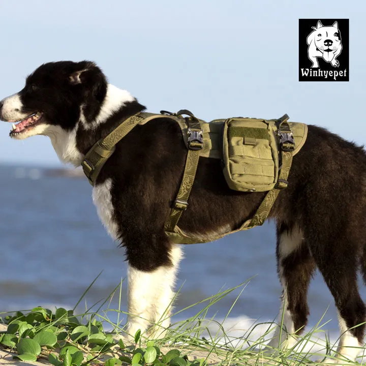 Whinhyepet Military Harness Army Green L