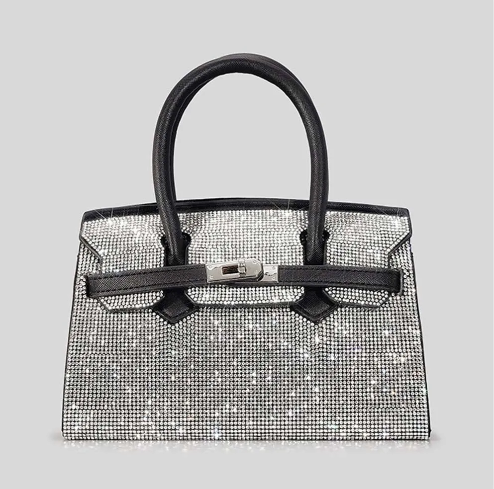 Winnal Crystal Padlock Style Top Handle Bag