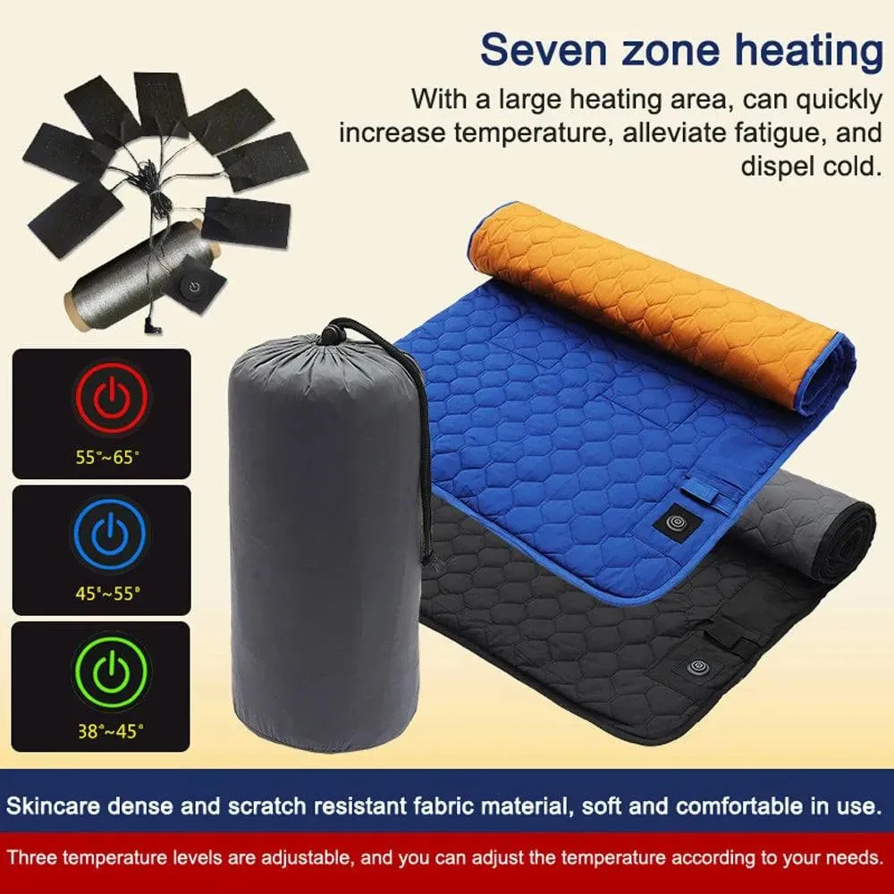 Winter USB Heating Sleeping Mat Camping Warming Mattress Temperature Adjustable Warm Tent Sleeping Mat Foldable Sleeping Pad