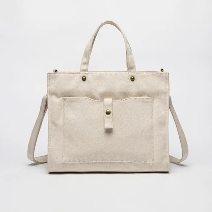 Women's Canvas Tote Bag Zip Top Canvas Tote Bag Cotton