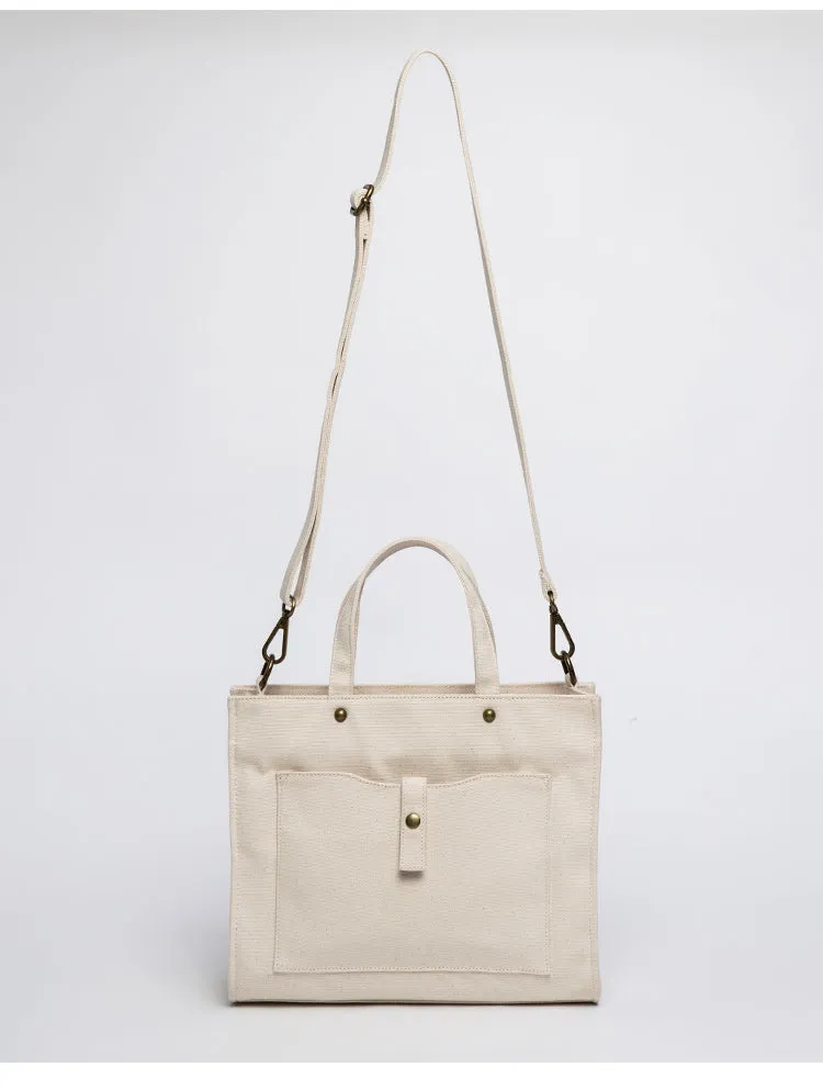 Women's Canvas Tote Bag Zip Top Canvas Tote Bag Cotton