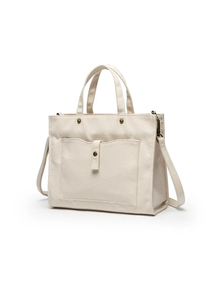 Women's Canvas Tote Bag Zip Top Canvas Tote Bag Cotton